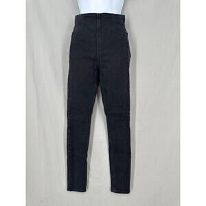 Rag Bone Pants Womens XS Black Nina Denim High Rise Pull On Ankle Stretch Skinny